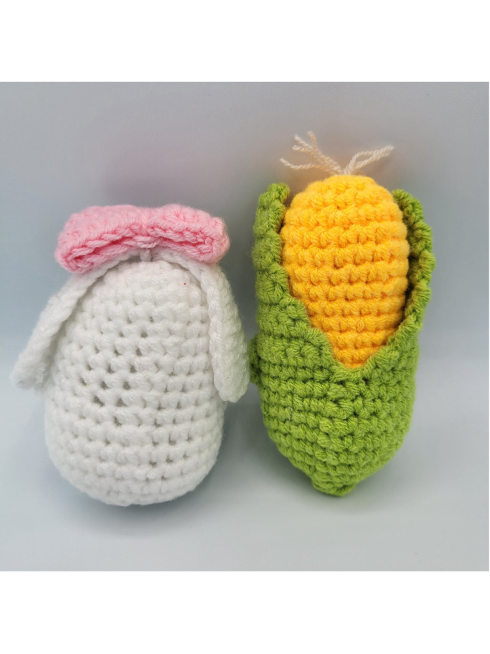 Cute "Positive Corn" & "Positive Bunny" Desk Decor Crochet Figures Set – NWOT - Picture 6 of 9